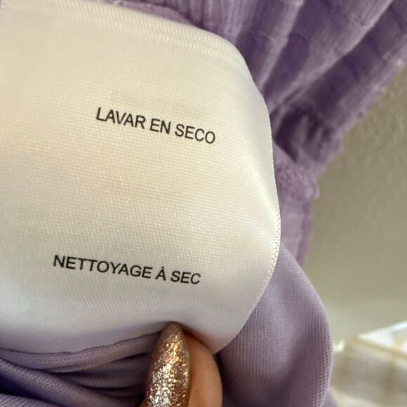 NWT Donna Morgan Lilac halter neck ruffled tiered midi dress. Size 4 - Picture 11 of 13